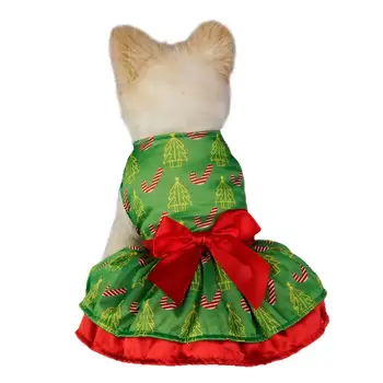 Jõulud Koer Kleit Pet Jõulud Kostüüm Jumalik Pet Jõulud Kleidid Easy-to-wear Bowknot Kaunistatud Puhkus Riided Koertele