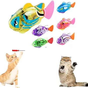 Lemmikloom kass interaktiivne mänguasi elektriline kala mänguasi siseruumides mängida ujumine robot kala, kass, koer, LED valgus pet kingitus
