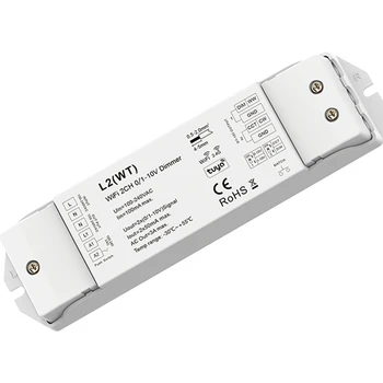 L2(WT) 100-240VAC 2CH 0/1-10V RF Push Dimmer Tuya App WiFi pult Ühte värvi Soe Valge / Valge CCT LED ribad