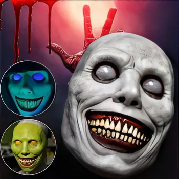 Halloween Mask Exorcist Mask Naeratus Valge Silmadega Deemon Peakatted Uus Piiriüleste Halloween Õudus Lateks Maskid Tootja Laos
