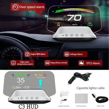 HD C3 Pluss Auto HUD OBD2 Head Up Display GPS Navigation Projektor Digitaalne Spidomeeter, Auto Tarvikud pardal Arvuti