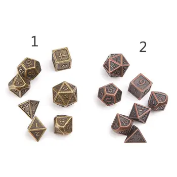 DND Polyhedral Metallist Mäng Kuld ja Punane Set 7pc Dungeons MTG lauamängud D&D Shadowrun Matemaatika Õpetamine