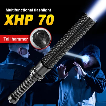 XHP70 Teleskoop Taskulamp enesekaitseks Võimas LED Taktikaline Pesapalli Kurikas Taskulamp Torch Laetav Laterna