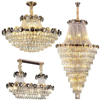 LED Ripats, Tuled elutuba Gold Crystal Rippuvad Lambid Vintage Luksus Kodu Decor Lühter jaoks Trepikoda Kaasaegse Läige