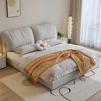 Põhjamaade riie voodi, kaasaegne minimalistlik väike korteris voodi tehnoloogia kangas-kerge luksuslik magamistuba voodi tatami
