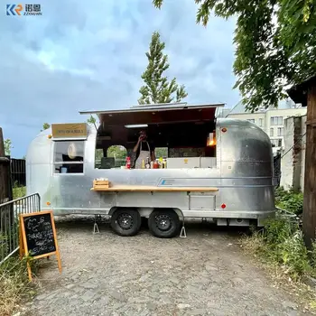 Uus Kuum Koer Pizza BBQ Jäätis Ostukorvi Kontsessiooni Toidu Haagise Mobiil Airstream Toidu Veoauto Täis Köök toitlustusseadmed