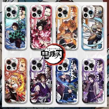 Jaapani Anime Demon Slayer Telefon Case For iPhone 15 14 13 12 Mini 11 Pro Max X-XR, XS 7 8 SE20 Pluss Pehme Silikoon on Läbipaistev Kate