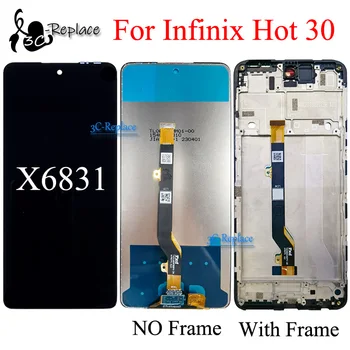 Originaal Must 6.78 Tolli Infinix Kuum 30 Hot30 X6831 LCD Ekraan Puutetundlik Digitizer Assamblee Asendamine / With Frame
