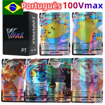 100tk portugali Pokemon Kaardid Holograafiline Vstar Vmax GX Tähe Vikerkaar Arceus Läikiv Charizard kaubandus-kaardi laste mänguasjad