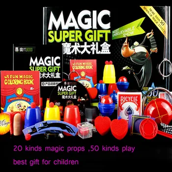 Maagiline Trikk Komplekt komplekt 50 Liiki Magic Mängida DVD Õpetamise Professionaalne Magie Prop Gimick Kaardi laste magic gift Puzzle Mänguasi