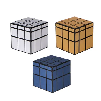 QiYi 3x3x3 Peegel Magic Cube Puzzle Kiirus Magico Cube Baby Lapsed, Mänguasjad, Kuld-Hõbedane Kleebis Kleebised
