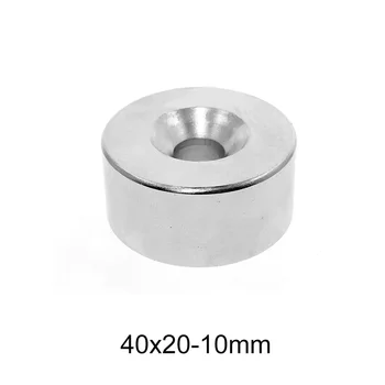 1/2/3/5TK 40x20-10 Suur Ring Võimas magnet 40*20 mm Auk 10 mm Püsimagnetid 40x20-10mm Neodüümi Magnetid Ketas 40*20-10