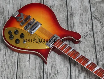 Kaela-Thru Kere RIC 660 12 String Cherry Sunburst Tulekahju Glo Tom Petty Electric Guitar, Läikiv Lakk Punane Fingerboard,Tasuta Shipping