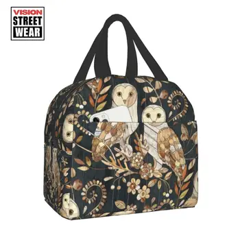 Puidust Imedemaa Barn Owl Termiliselt Isoleeritud Lunch Bag Naiste Kaasaskantav Lõuna Konteiner Töö Kooli Reisi Ladustamine Toidu Box