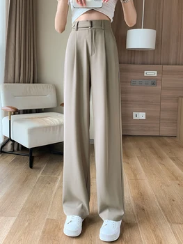 Naised Lai Jalg Püksid Naiste Suvel Jää Silk OL Püksid Õhukesed Vabaaja Slim Lihtne Office Lady Põranda Pühkimine Püksid Naiste Püksid