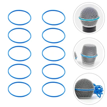 10 Tk Mikrofoni Kaitsjad Mikrofon Iluvõre Kummist Sinine Grill Pea Traadita Mikrofon Silma Kummist Professional