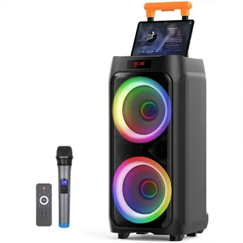 RGB Kaasaskantav Bluetooth Kõlar 6000W Tipp Suure Võimsusega Dual 8 Tolline Mikrofoniga Traadita TWS Karaoke Kõlariga AUX USB FM Functio