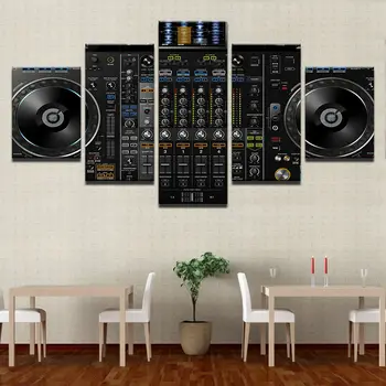 Muusika DJ Konsool Vahend Mikser lõuend Seina Art Pilt Home Decor Pildid Nr Raamitud Tuba Decor Maalid 5 tk