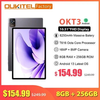 OUKITEL OKT3 8GB 256GB Android 13 Tablett 10.51
