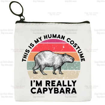 Capybara Lõuend Mündi Rahakott Võti Bag Classic Lukuga Capybaras On Minu Vaim Loomade Ladustamise Kott Kohandatud Rahakott Koos Kaardi Omanikele
