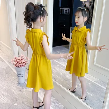 2023 Korea Suvel teise lapse Tüdruk Kleit Lapsed One-piece Laste Kleit Varrukateta Kleit Kid Sundress Mood Riided Kid Kleit