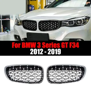 Kvaliteetne Auto esistange Võrede Meteoor Stiilis Teemant Grillid BMW 3 Seeria GT F34 Gran Turismo 2012-2019