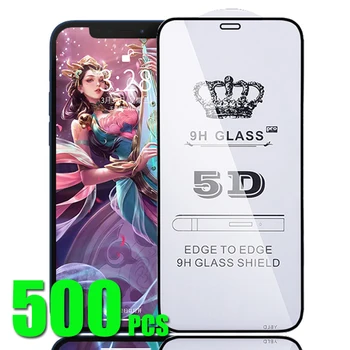 500pcs 5D Täielikult Katta Karastatud Klaasist 9H Premium Kile Ekraani Protetcor iPhone 15 Pro Max 14 Pluss 13 Mini 12 11 XS-XR-X 8 7 SE