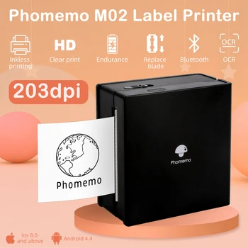 Phomemo Kaasaskantav M02 Label Printer Traadita BT Termilise Kleebis Pocket Mini Pihuarvutite Photo Printer Android, IOS Printerid