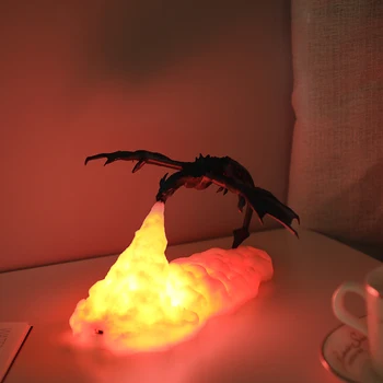 3D Trükitud Tabel Lamp Silmade Kaitse Fire/Ice Dragon sisevalgustus Lapsed Magada Kaasas Tabletop Tuli Magamistuba/elutuba
