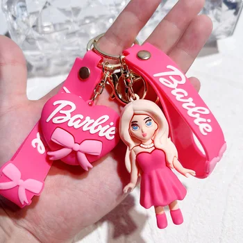 Anime Barbie Võtmehoidja Cartoon mood roosa Armas Nukk PVC Võtmerõngast Ornament-Võti Ketid Auto Ripats Lastele, Mänguasjad, Kingitused