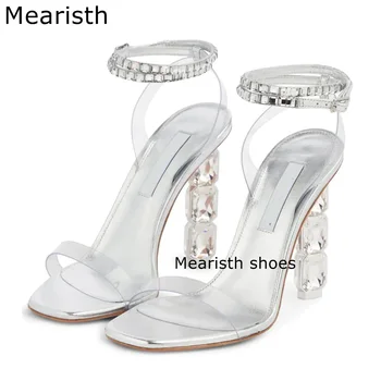 Disain Crystal Naiste Kõrge Kontsaga Sandaalid Naistele Teemandid Kõrge Kontsaga Gladiaator Pahkluu Rihm Pulmakleidid Sandaalid Kive Sandal