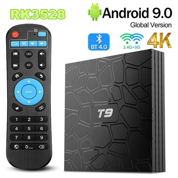 T9 Smart TV BOX Android9 Rochchip RK3318 2GB 16GB/ 4GB 32GB/64GB H. 265 BT USB3.0 3D-2.4 G/5G Wifi 4K HD Media Player Set Top Box