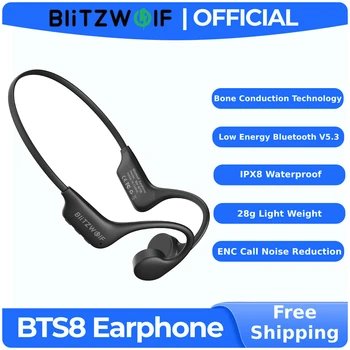BlitzWolf BW-BTS8 bluetooth-Earbuds Luu Juhtivus Kõrvaklapid Sisseehitatud 32GB Mälu ipx8-ga-Veekindel Madal Latentsus Sport Kõrvaklapid