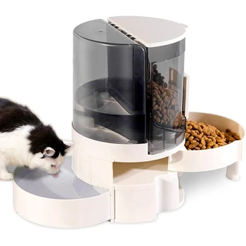 Automatic Pet Feeder Ja Vee Dispenser - Pöörlev Säilitamine Gravitatsiooni Pet Vee Dispenser Komplekt Koer Vett Toidu Kaussi