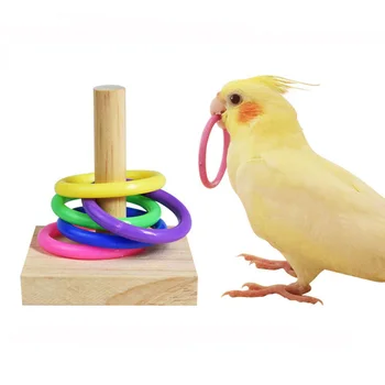 Puidust Block Puzzle Mänguasjad Lind Koolitus Mänguasjade Komplekt Papagoid Värviline Plastikust Rõngad Luure Koolitus Närida Mänguasi Lind Tarvikud