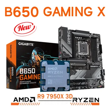 Gigabyte B650 Emaplaadi Combo B650 MÄNGUDE X AM5 PCI-E 4.0 128GB Emaplaadi, AMD CPU Ryzen 9 7950X 3D CPU Protsessor Komplekt, Uus