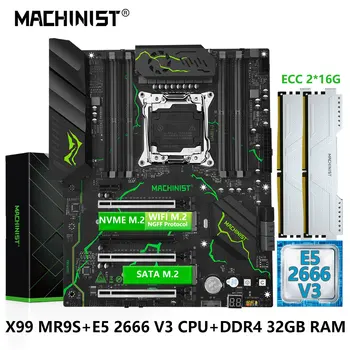 MASINIST X99 Emaplaadi Kit Komplekt LGA-2011-3 Xeon CPU E5 2666 V3 Processador DDR4 16GB RAM*2 ATX Mälu NVME M. 2 SSD usb3.0 MR9S