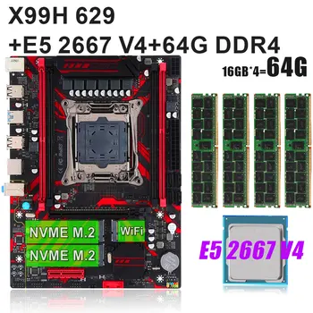 LGA-2011-3 Emaplaadi Xeon kit KEYIYOU X99H629 E5 2667 V4 CPU Ja DDR4 64G 2400MHZ ECC REG Mälu M. 2 WIFI M. 2 NVME
