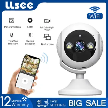 LLSEE, 3MP, sise-kaamera wireless mini, ccvt kaamera, wifi, värv night vision, inimese keha avastamise alarm, dual ekraani vaatamine