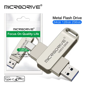 Kiire Tüüp-C Liides Mobiiltelefoni usb 3.0 Flash Drive 64GB 128GB 256GB Arvuti Kahesuguse kasutusega OTG Dual Flash Mälu USB