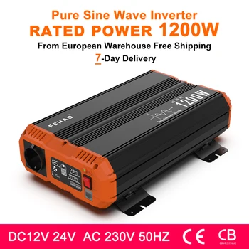 FCHAO nimivõimsus 1200wt pure sine wave inverter dc 12v 24v 230v, et 50HZconverter LCD ekraan home auto mitmeotstarbeline inverter