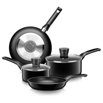 Kööginõud Potid & Pannid Basic Köök Köögitarbed, Must Non-Stick Kattega Sees, Üks Suurus Kööginõud Kingitusi Sõpradele ja Fami