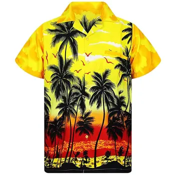 Suvel Moe 3d-Särgid Meeste Liiga Beach meeste Särk, Lühikesed Varrukad Kookospähkli Puu Prindi Havai tops Meeste Riided Camiseta