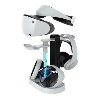 PS VR2 Dual Töötleja Magnet Laadimise Alus Koos Märgutuli, Laadimise Dock Koos RGB Valgus VR Peakomplekt vitriin
