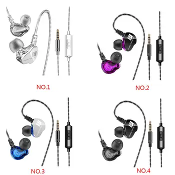 QKZ CK9 Kõrvaklapid Dual Moving Coil In-ear Headset Raske Bass Stereo In-line Kontroll 3 5mm Juhtmega Kõrvaklappide Earbuds