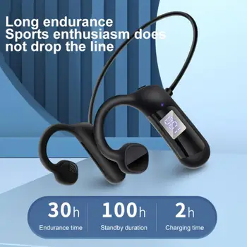 AKZ-G1 Digitaalne Ekraan Luu Juhtivus Kõrvaklapid Juhtmeta Bluetooth-ühilduvad Kõrvaklapid Sport Peakomplekti Toetada TF Kaarti