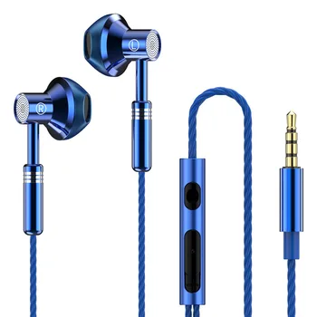 Metallist Juhtmega Kõrvaklapid Semi-in-ear Raske Bass Earbuds Traat-kontrollitud Mobiiltelefoni Kõrvaklapid Mikrofoniga