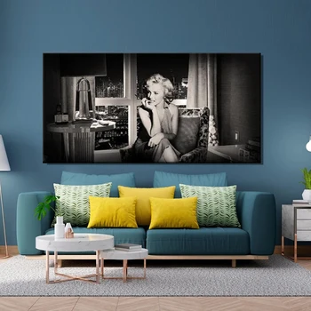 Marilyn Monroe Seksikas Naiste Lõuendile Maali Must Valge Seina Art Prints Portree-Plakat) Pop-Pilt elutuba Home Decor