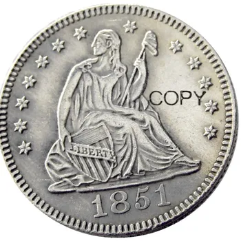 USA 1851 P/O Istuva Vabaduse Quater Dollari Pinnatud Hõbe Mündi Koopia