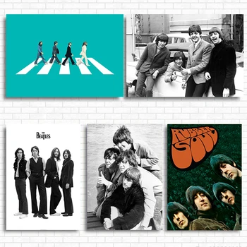 Kuulsa Rock-Bänd B-Beatles Plakatid Seina Art Pilt Lõuend Maalid Kuulsas Abbey Road Trükkimine elutuba Kodu Kaunistamiseks